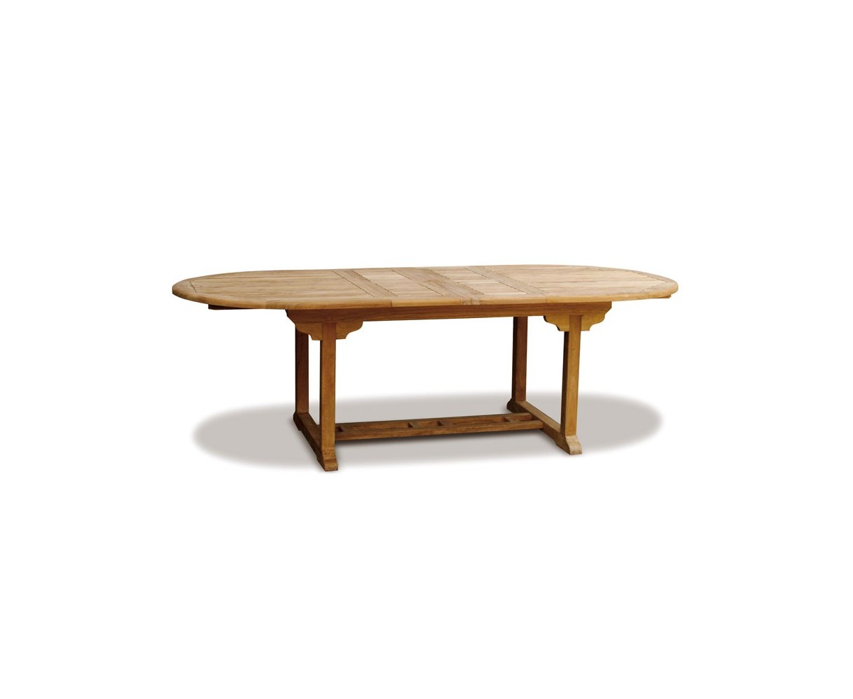 Brompton Teak Double-Leaf Extendable Oval Garden Table 180-240cm