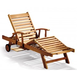 Luxury Teak Reclining Lounger with Arms