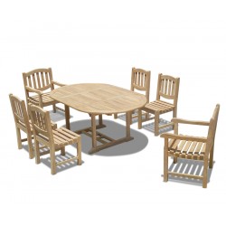Brompton 6 Seater Extending Table 1.2-1.8m, Ascot Side Chairs & Armchairs