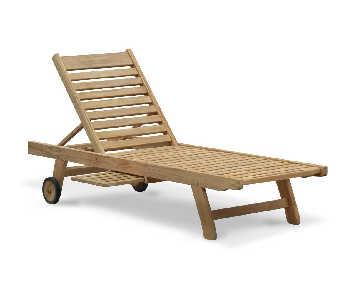 Wooden Sun Lounger, Reclining, Teak