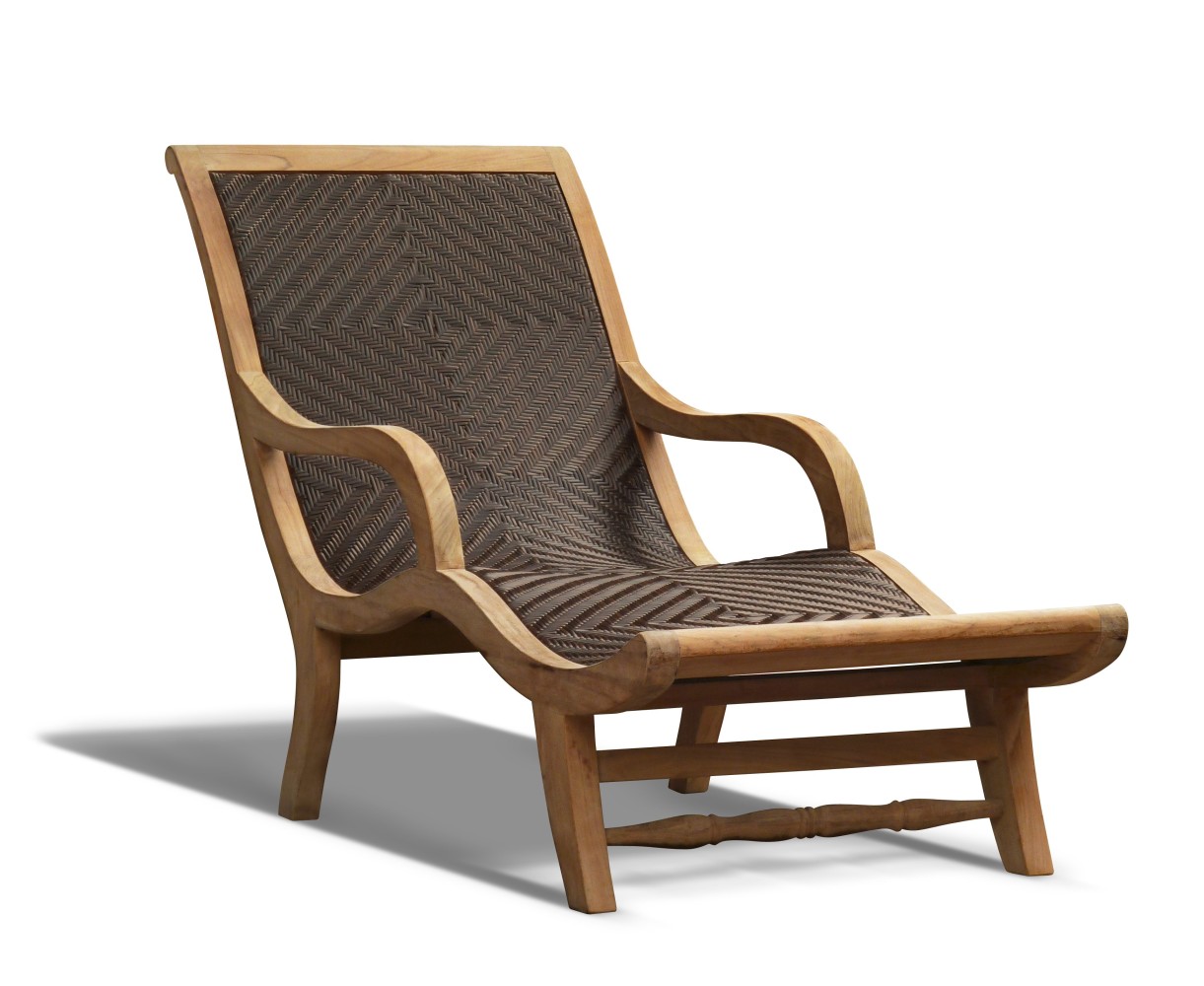 Riviera Rattan and Teak Sun Lounger