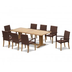 8 Seater Patio Set with Cadogan Table 2.25m & St. Tropez Stacking Chairs