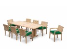 Cadogan 8 Seater Rectangular Dining Table 2.25m & Monaco Stacking Chairs