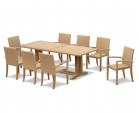 8 Seater Patio Set with Cadogan Table 2.25m & St. Tropez Stacking Chairs