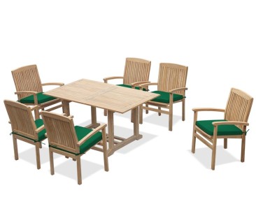 Hilgrove 6 Seater Garden Table and Stacking Chairs Set