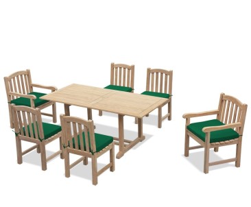 Hilgrove 6ft Garden Table and 6 Clivedon Chairs Set - Fixed Table