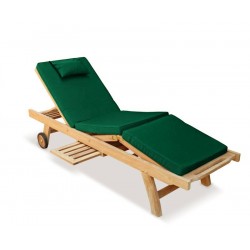 Luxury Teak Reclining Sun Lounger with Cushion