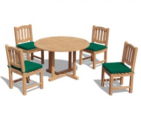 Canfield Fixed Garden Table and 4 Ascot Dining Chairs Set