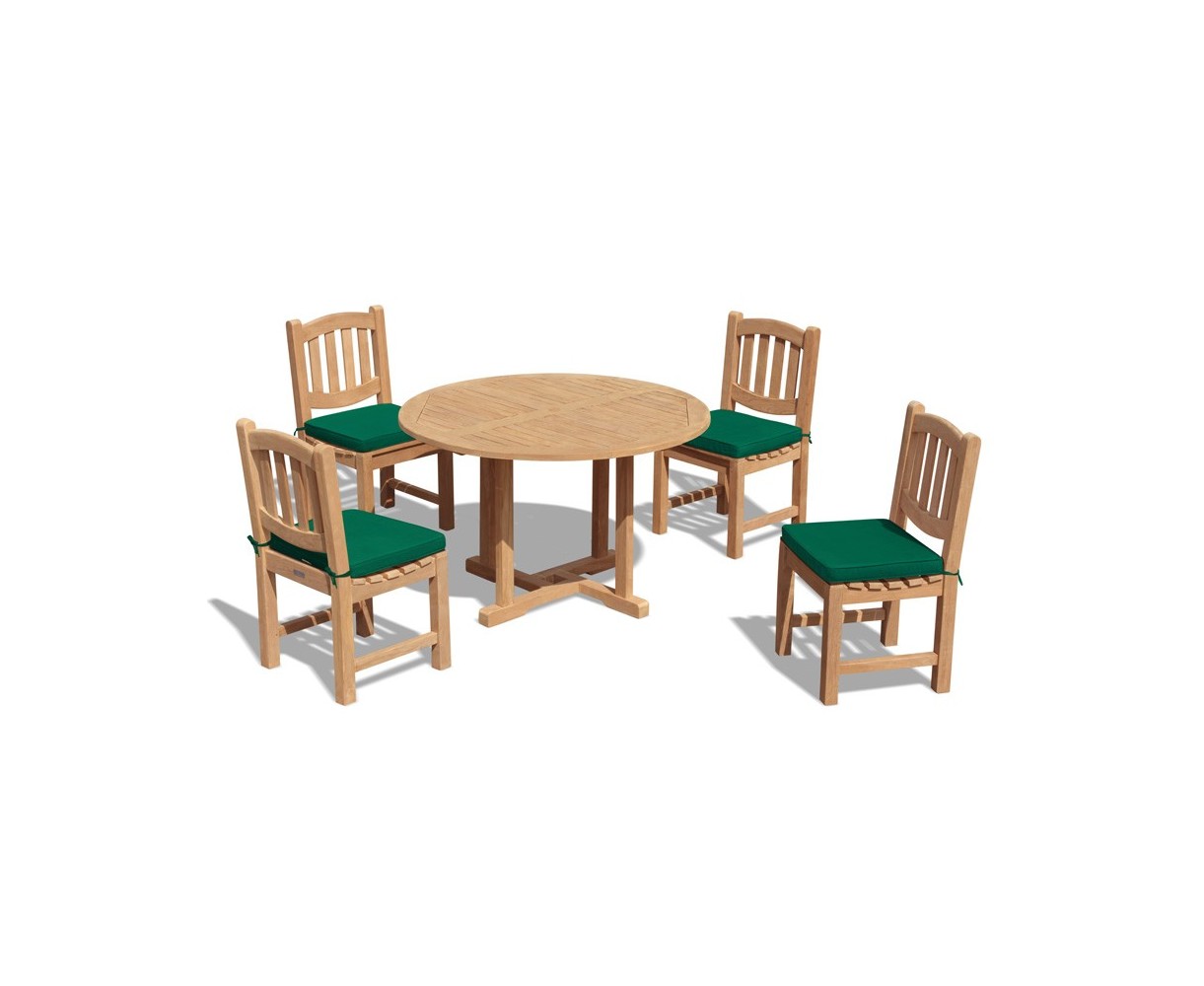 Canfield Fixed Garden Table and 4 Ascot Dining Chairs Set