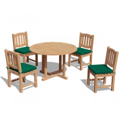 Canfield Fixed Garden Table and 4 Ascot Dining Chairs Set