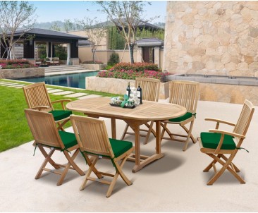 Rimini Outdoor Extending Garden Table and Folding Chairs