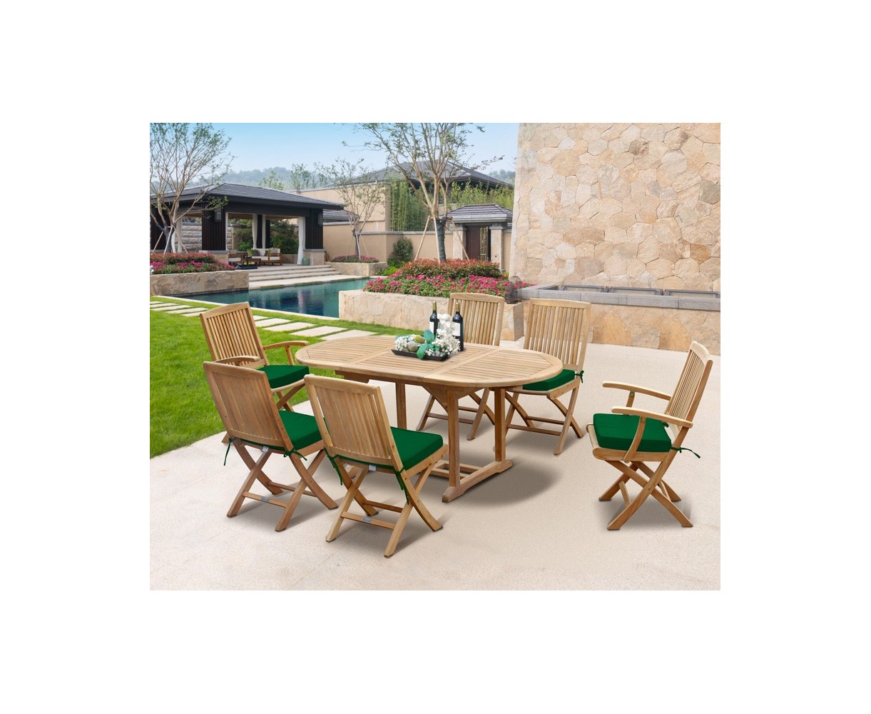 Rimini Outdoor Extending Garden Table and Folding Chairs