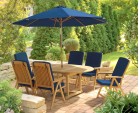 Bali 6 Seater Extending Garden Table and Reclining Chairs Set
