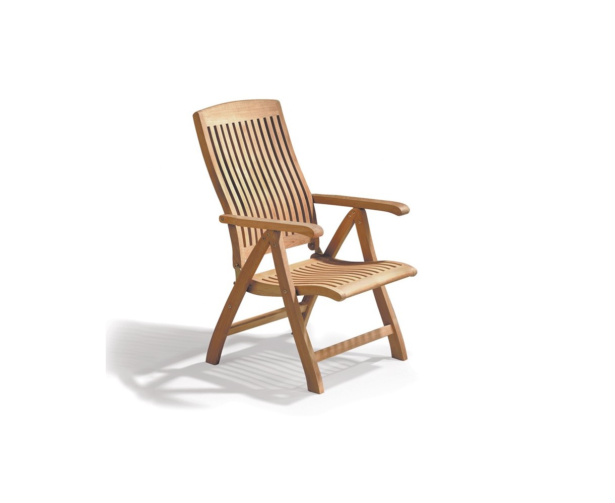 Deluxe Brompton Teak Dining Table and Bali Folding & Reclining Chairs Set