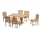 6 Seater Patio Set with Cadogan Pedestal Table 1.5m & Hilgrove Stacking Chairs