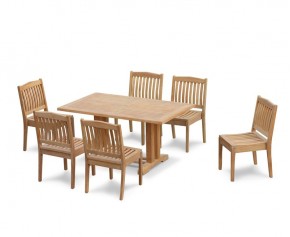 6 Seater Patio Set with Cadogan Pedestal Table 1.5m & Hilgrove Stacking Chairs