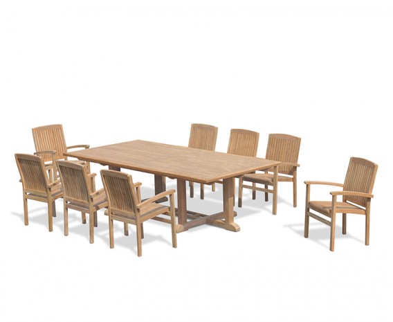 Hilgrove 8 Seater Garden Table and Stacking Chairs Set