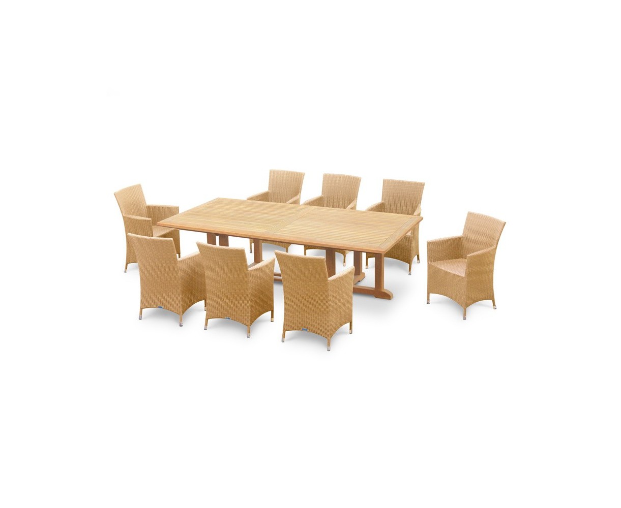 Hilgrove 8 Seater Rectangular Table 2.6m & Riviera Armchairs