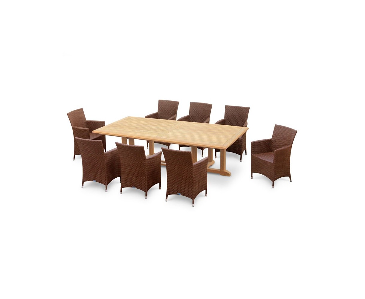 Hilgrove 8 Seater Rectangular Table 2.6m & Riviera Armchairs