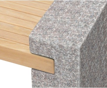 Gallery Teak and Granite Bench - 1.3m