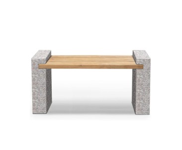 Gallery Teak and Granite Bench - 1.3m