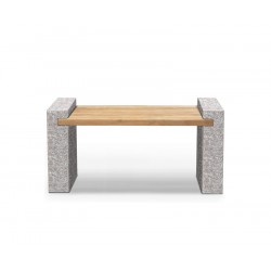 Gallery Granite and Teak Bench - 1.3m