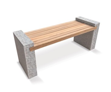 Teak and Granite Bench