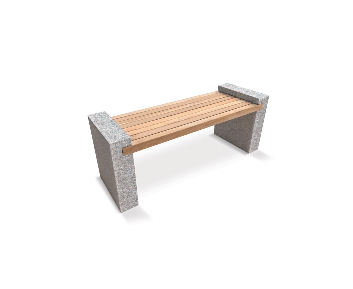 Teak and Granite Bench