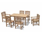 Sandringham 6 Seater Garden Table 1.5m, Ascot Side Chairs & Armchairs