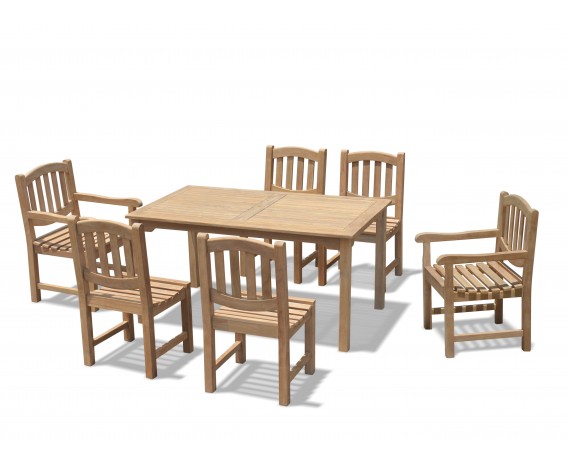 Sandringham 6 Seater Garden Table 1.5m, Ascot Side Chairs & Armchairs