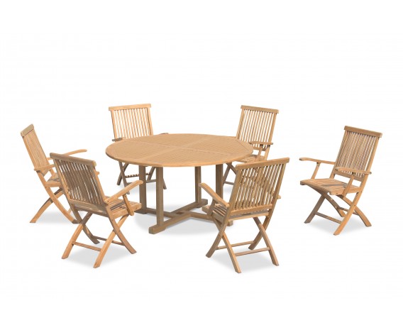 Canfield 6 Seater Round Table 1.5m & Brompton Folding Armchairs
