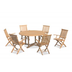Canfield 6 Seater Round Table 1.5m & Brompton Folding Armchairs
