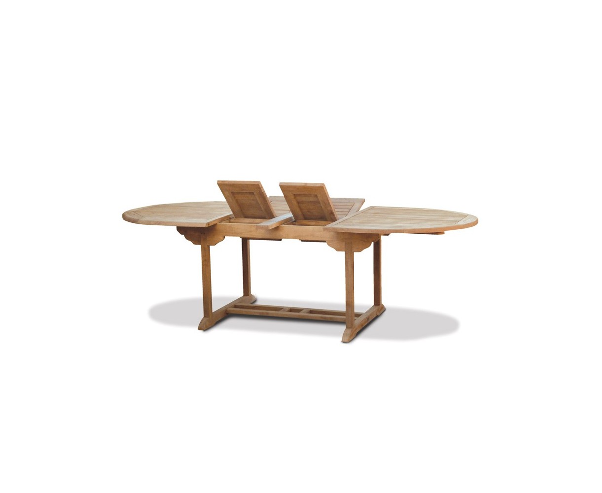 Brompton Teak Double-Leaf Extending Outdoor Table - 180-240cm