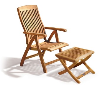 Bali Teak Garden Recliner with Footrest