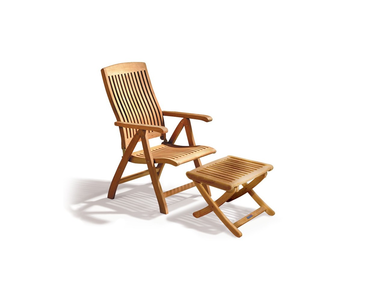 Bali Teak Garden Recliner with Footrest