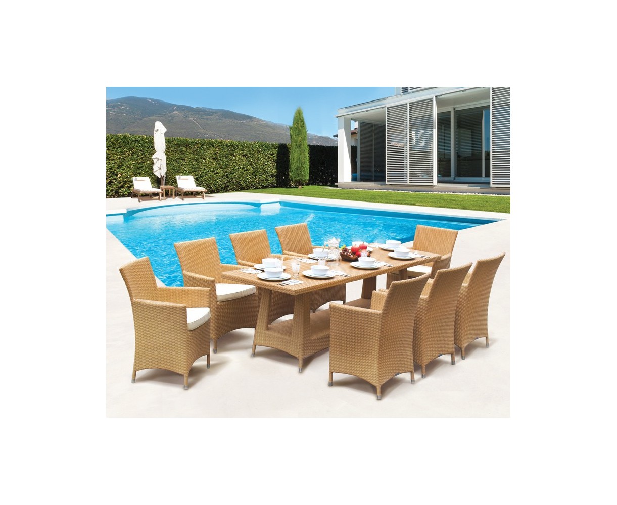 Riviera Poly Rattan 8 Seater Dining Set