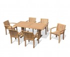 6 Seater Outdoor Dining Set with Cadogan 1.8m Table and Monaco Stacking Chairs