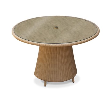 Eclipse Rattan Glass-Topped Round Table – 1.2m