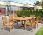 Brompton Extendable Dining Table Set with Bali Stacking Chairs