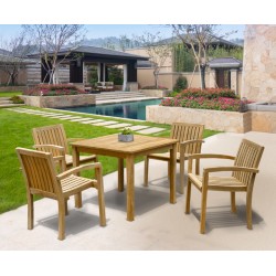 Monaco 4 Seater Garden Table and Stacking Chairs Set