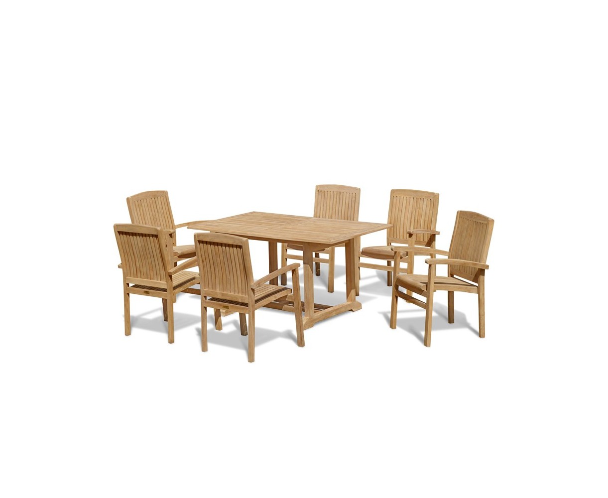 Hilgrove 6 Seater Garden Table and Stacking Chairs Set