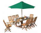 Brompton Garden Extending Table and 8 Folding Chairs Set