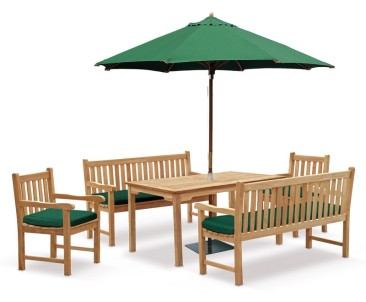 Sandringham Teak Chairs, Table and Benches Set