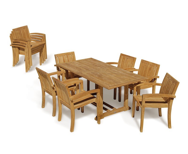 Brown Garden Furniture Table And 6 Chairs Monaco Garden Dining Set