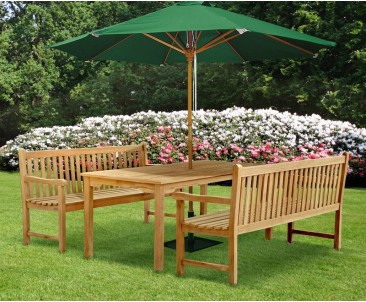 Sandringham Benches and Table Set. - Windsor Dining Set