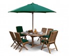 Deluxe Brompton Teak Extendable Dining Table and 6 Bali Chairs Set