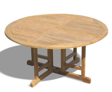 Berrington Teak Circular Drop Leaf Table – 1.5m