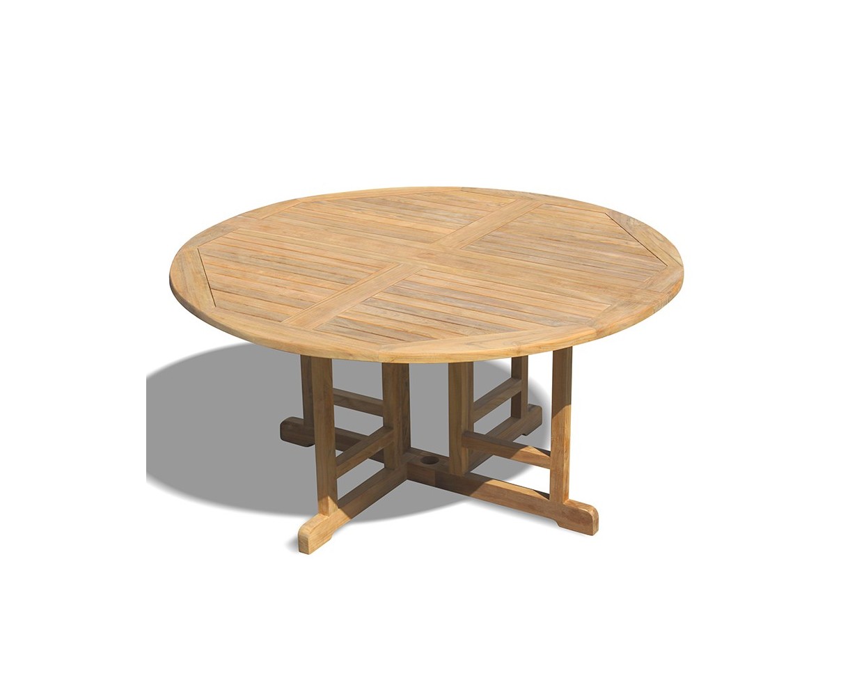 Berrington Teak Circular Drop Leaf Table – 1.5m