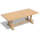 Cadogan Garden Pedestal Table, Teak Wood – 1.1 x 2.25m