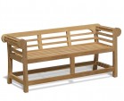 Teak Lutyens-Style Low Back Bench and Table Set - 1.65m